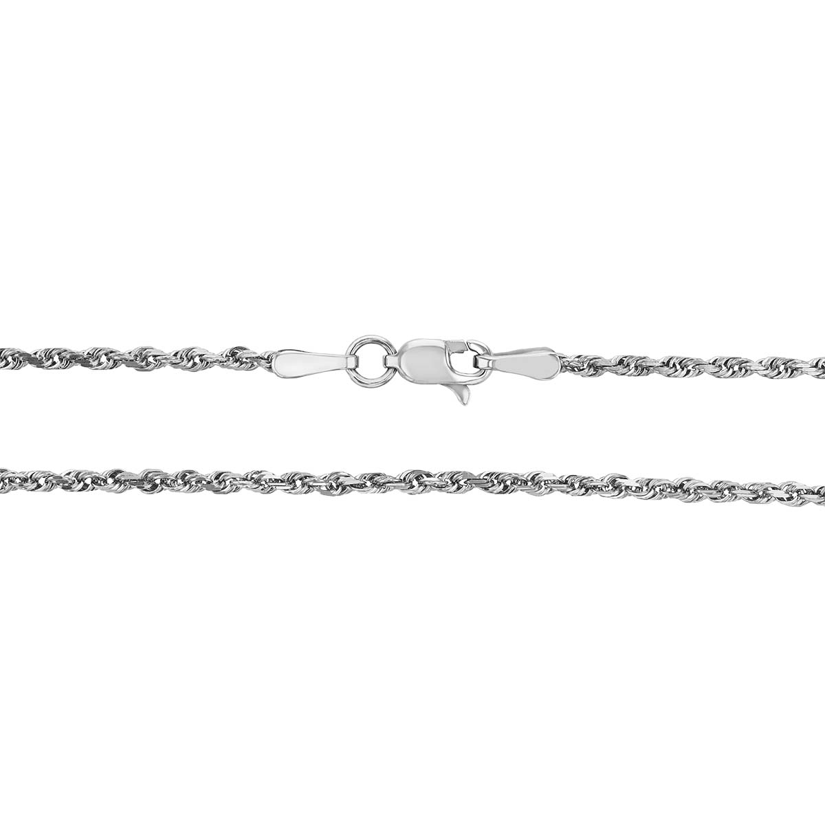 White Gold 1.88 mm Diamond-Cut Rope Chain, 16